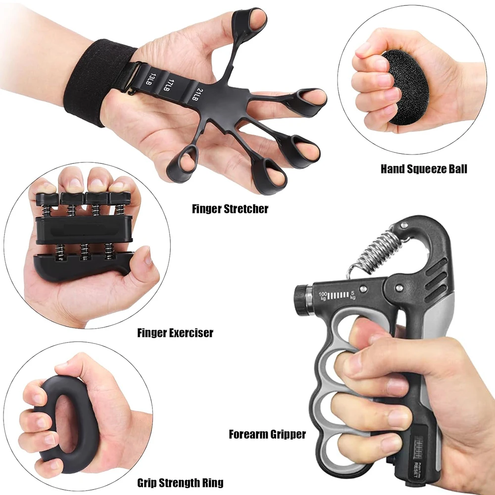 5-100Kg Adjustable Finger And Forearm Strengthening Kit - Improve Grip Strength And Flexibility With Resistance Hand Grippers