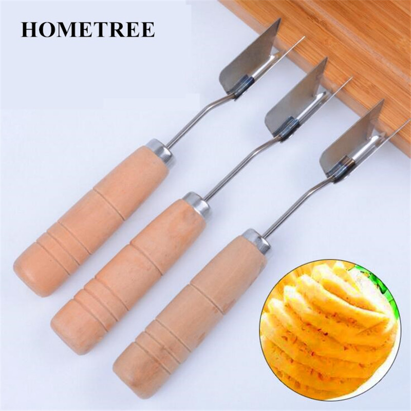 HOMETREE nowy kreatywny 1 sztuk krajalnica robić ananasa ze stali nierdzewnej ananas oko obierak ananas urządzenie robić usuwania nasion nóż narzędzia robić owoców H60: Default Title