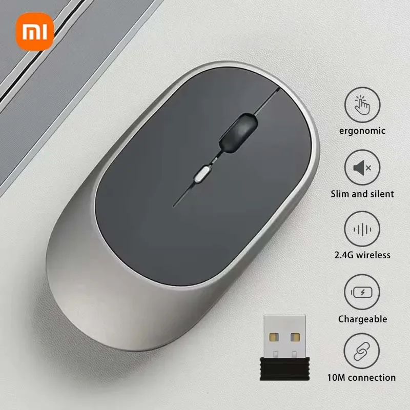XIAOMI Bluetooth-Funkmaus, USB wiederaufladbar, Ergonomie, einstellbare DPI, Bürostille, optische elektrische Mäbenutzen, 2,4 G-Tastaturen