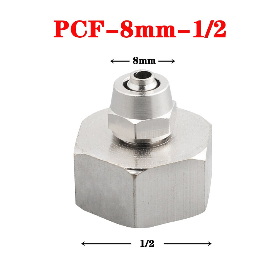 Pneumatische twist fit 4/6/8/10/12mm od slang  x 1/8 " 1/4 " 3/8 " 1/2 " binnendraad koper nikkel plating luchtslang snelkoppeling: Pcf - od8mm-04