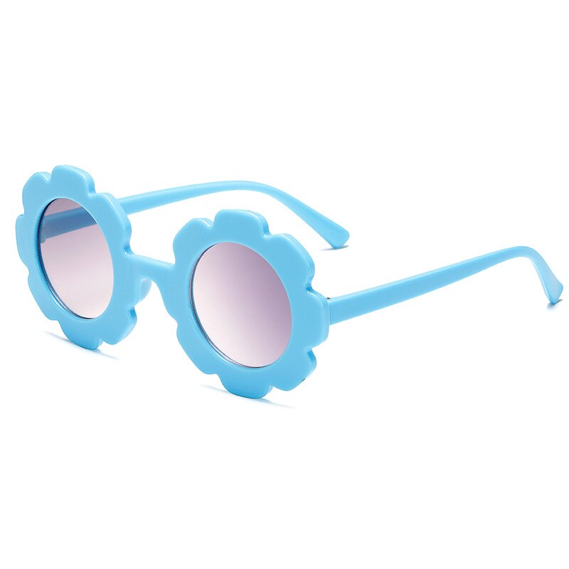 1Pc Vintage Kids Zonnebril Baby Zonnebril Ronde Bloem Gafas Baby Kinderen UV400 Sport Zonnebril Meisjes Jongens Oculos De Sol: Blue A