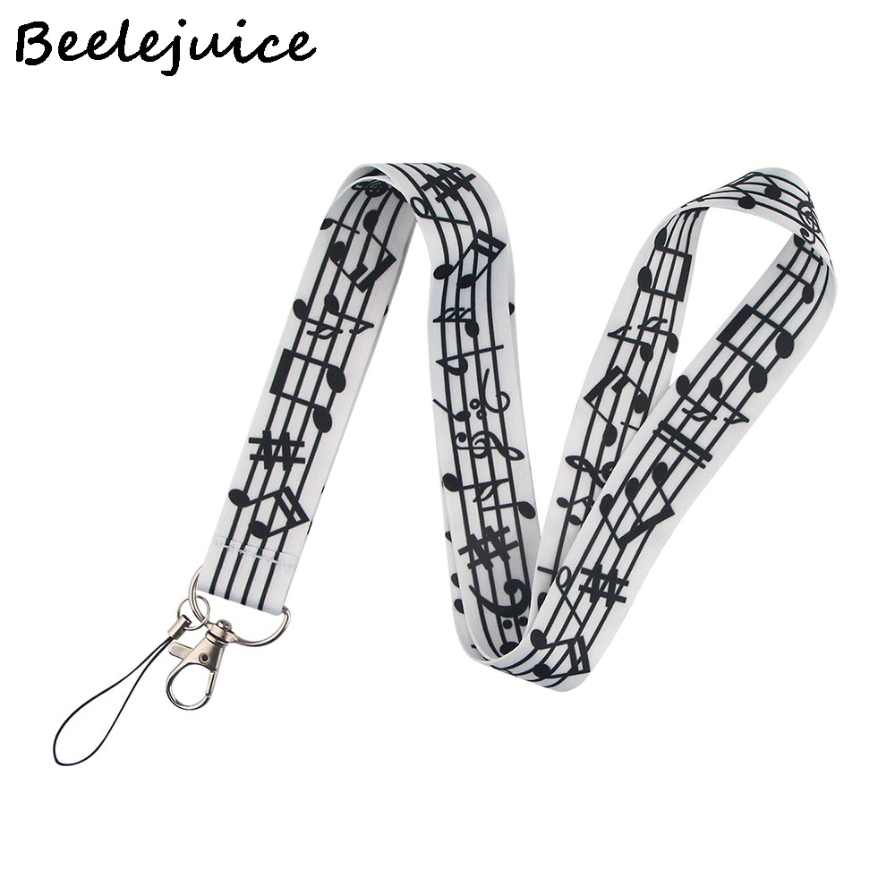 Musical symbol Neck Strap Lanyards ID badge card holder keychain Mobile Phone Strap Ribbon webbing necklace