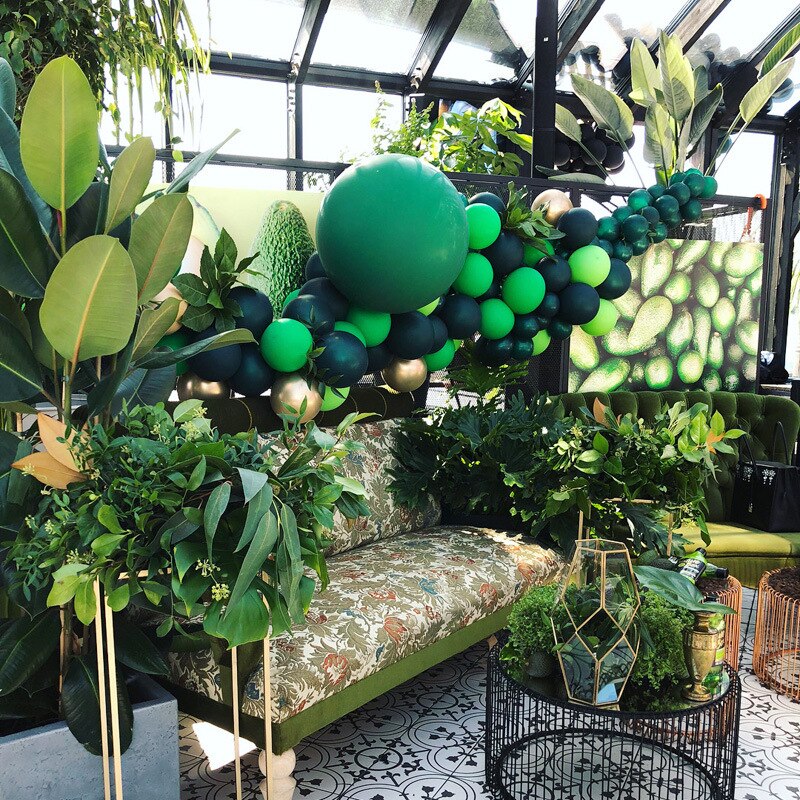 100pcs Green Balloon Happy Birthday Party Decor Kids Ballon Round Baloon Wedding Birthday Balloon Latex Jungle Safari Balon