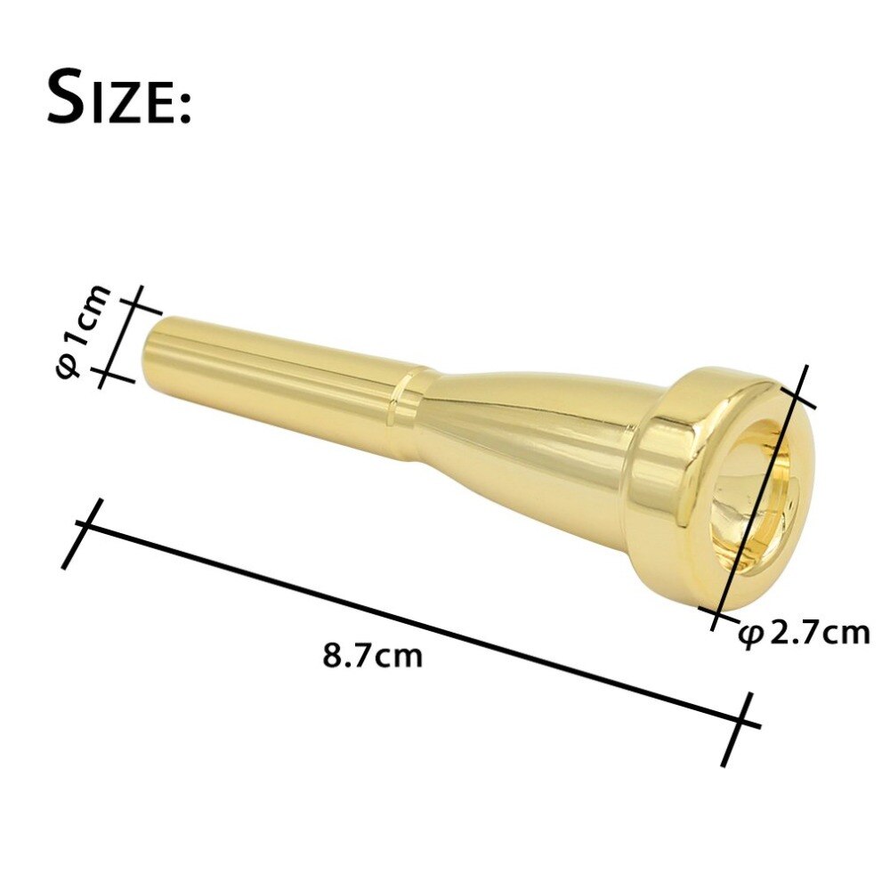 1PC Professionele Gouden Plated Bullet Trompet Mondstuk Maat 7C Muzikale Accessoires Trompet Deel
