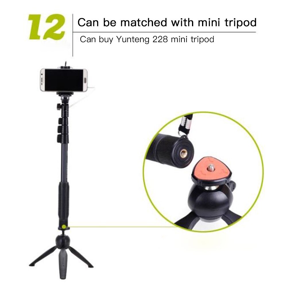 WiWu Selfie Stick en Tripod Met Statief Met Verlichting Met Bluetooth Zwart