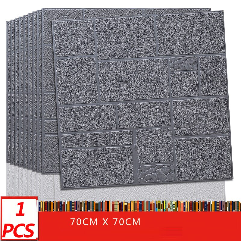 70*70cm 3d adesivo de parede imitação tijolo decoração do quarto à prova dwaterproof água auto-adesivo papel de parede para sala de estar tv pano de fundo decoração: B