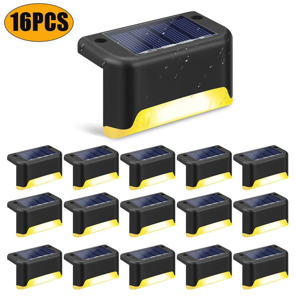 Luces Solares LED escalera de sendero luz exterior lámpara de paso jardín valla de patio pared paisaje lámpara Solar luz nocturna al aire libre
