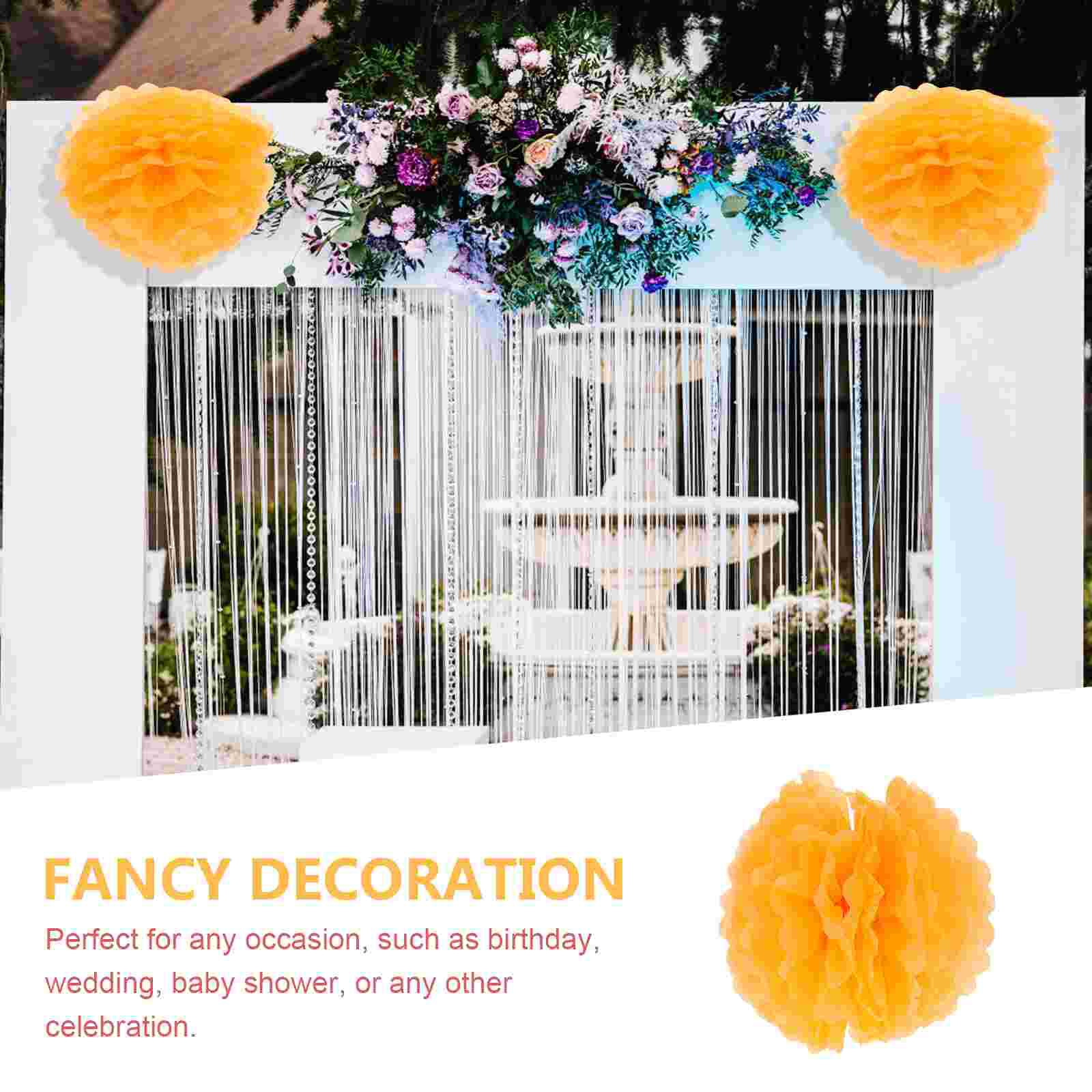 12pcs Hanging Paper Pom Flower Balls Wedding Flower Balls Decors Party