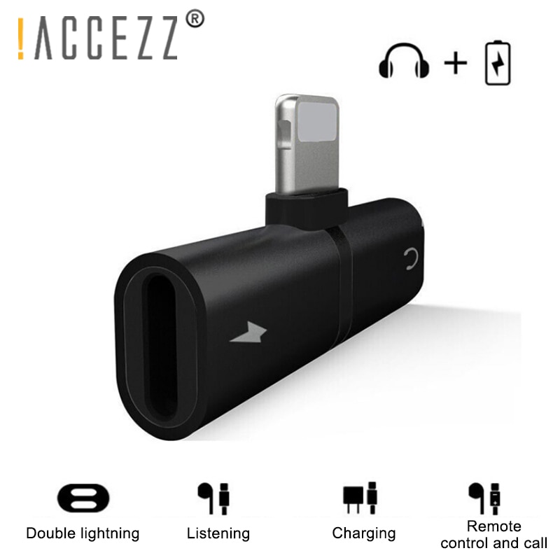 ! ACCEZZ 2 in 1 Lader Bellen Connector Adapter Voor iphone 7 8 Plus X XS MAX XR IOS 10 11 12 audio Splitter Voor Apple Adapter