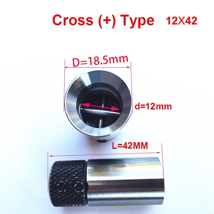 1pcs Woodworking Drill Row Cross Sleeve Clamp Drill Sleeve Base for Wood Drill Bit on Drilling Rig Collet Chuck: 12x18.5x42  Cross
