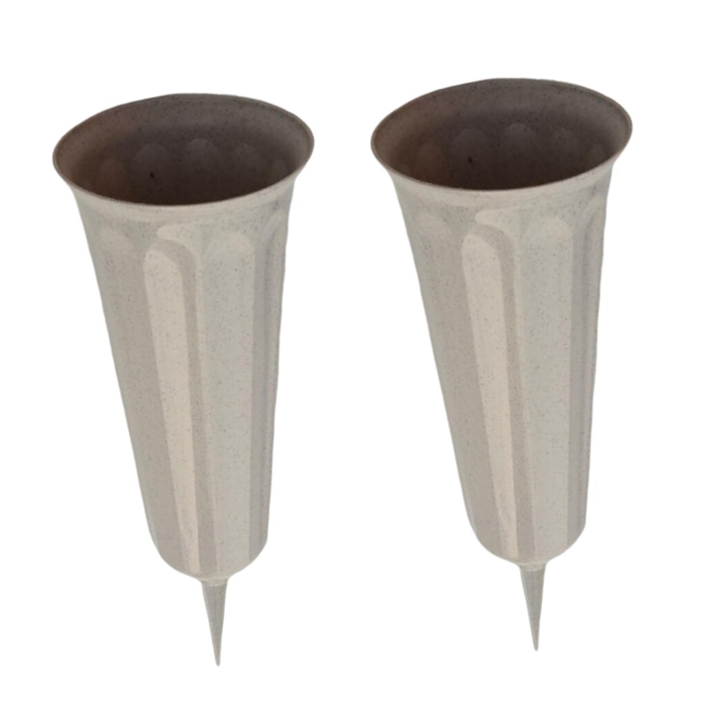 Set Van 2 Begraafplaats Vaas Memorial Begrafenis Leveringen Bloempot Grondpen Plastic