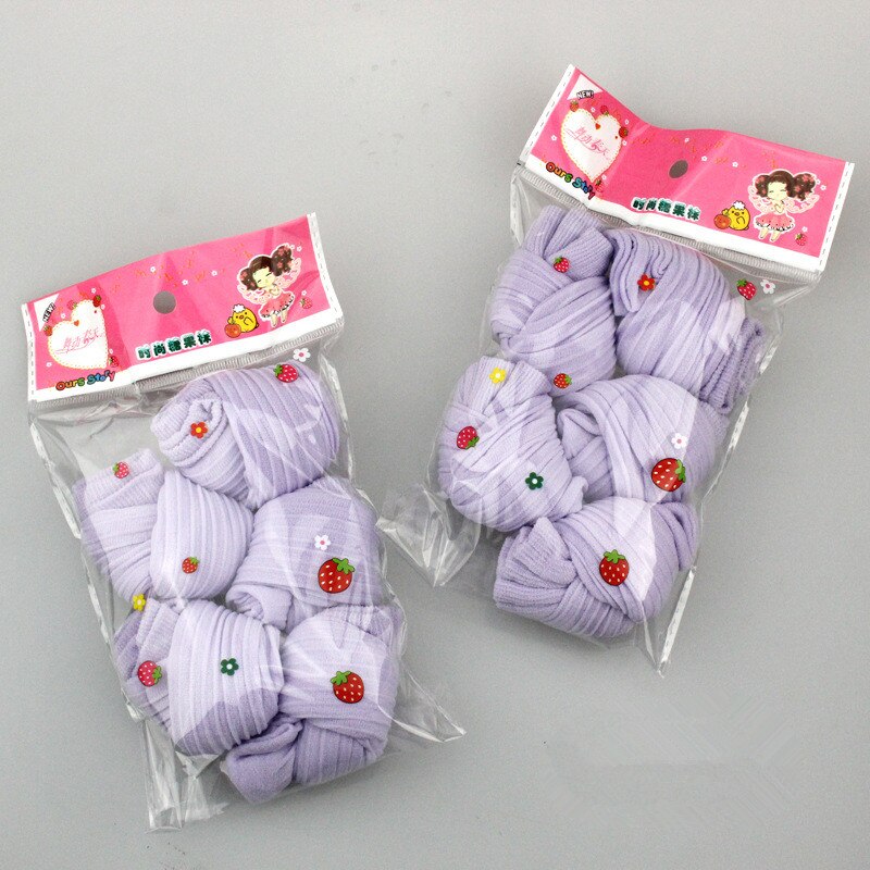 10 par / parti babysokker sommerbørn sok åndbar nylon bomulds kid sokker til drenge piger tynde sokker: Lilla