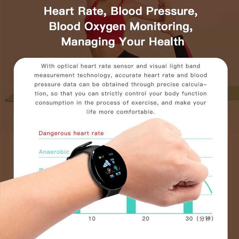 Herenhorloges sportklok dames smartwatch bloeddruk hartslagmeter waterdicht smartwatch horloge voor android ios