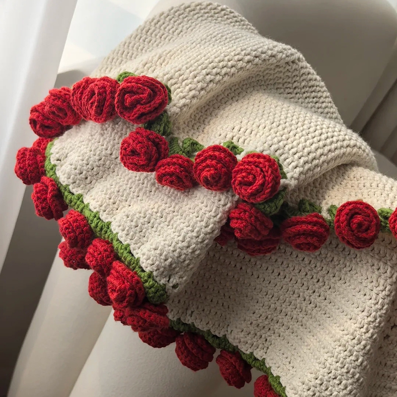 Manta de ramo DIY Manta de flores Manta de rosas de ganchillo Manta de ramo de flores de rosas del día de la madre Manta De Ramo ruan