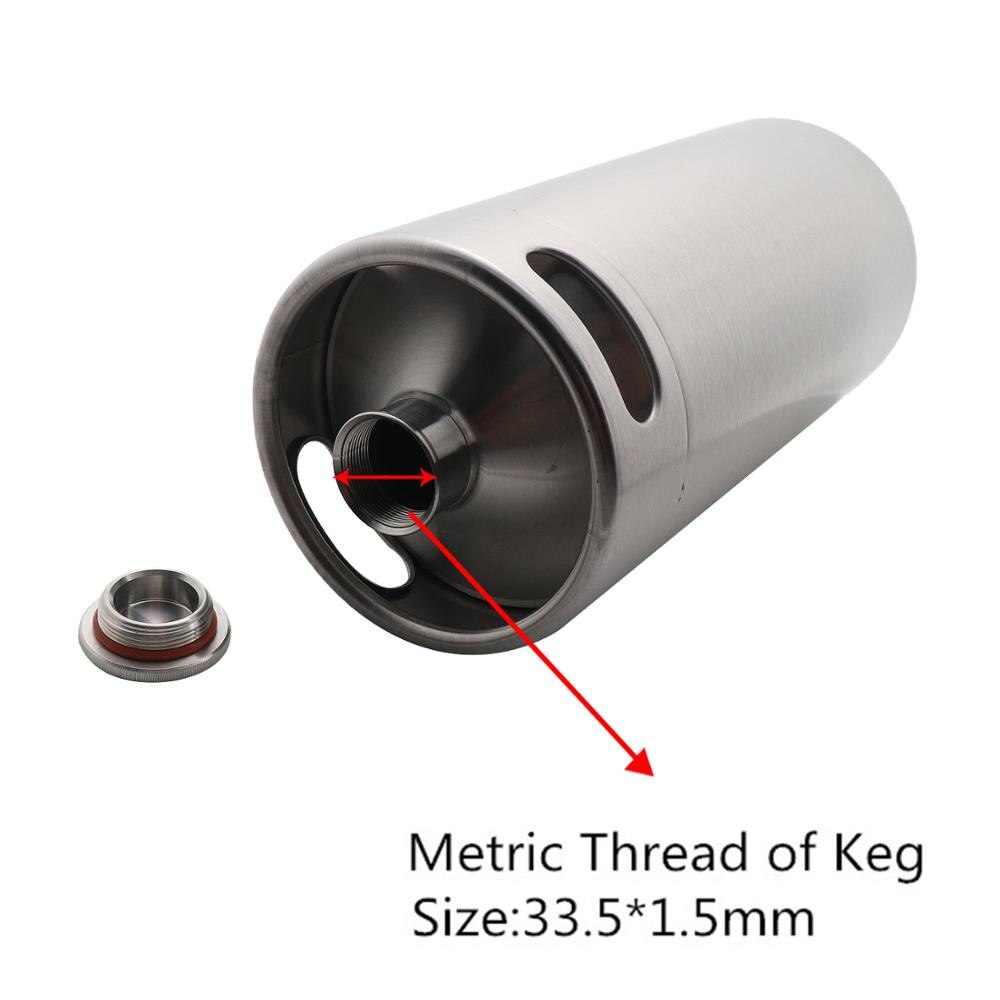 128oz 3.6L Stainless Steel Growler - 1 Gallon Mini Keg Style Growler Unbreakable Homebrew keg for beer bar