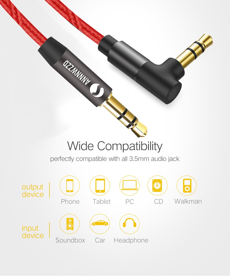 Audio- Kabel 3,5mm Aux Kabel Gold Überzogene 3,5mm Jack Audio- kabel für Auto Kopfhörer MP3/4 Telefon lautsprecher Hilfs Kabel