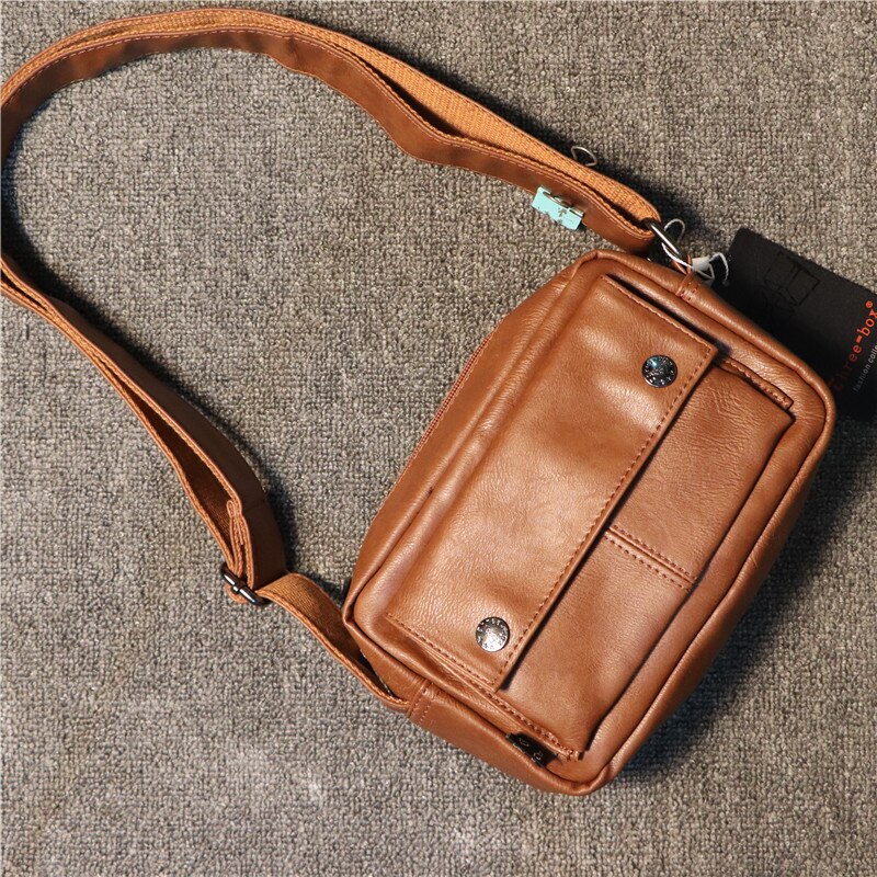 Mannen PU Lederen Vintage Borst Bag Back Pack Reizen mode CrossBody Messenger Schoudertas