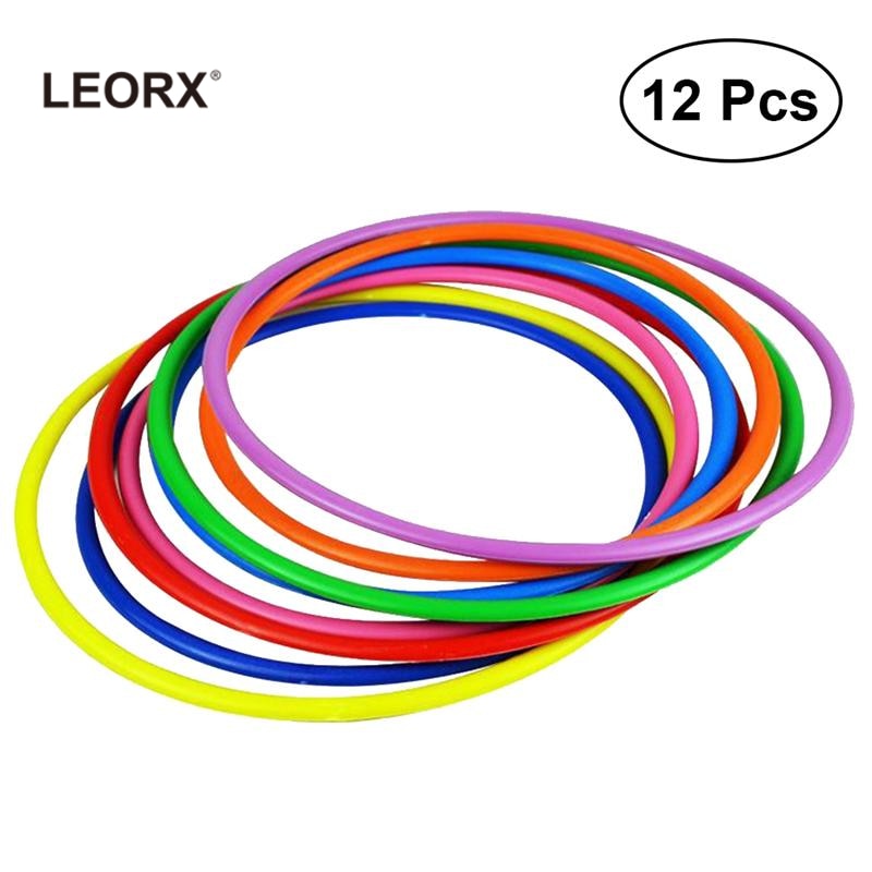 12pcs Toss Rings Plastic Colorful Agility Practice Kids Ring Toss for School Indoor Carnival Garden Backyard Outdoor 15cm