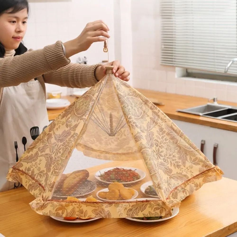 Foldable Food Covers Anti Fly Mosquito Breathable Dining Table Mesh Cover Dustproof Vegetable Cover Umbrella