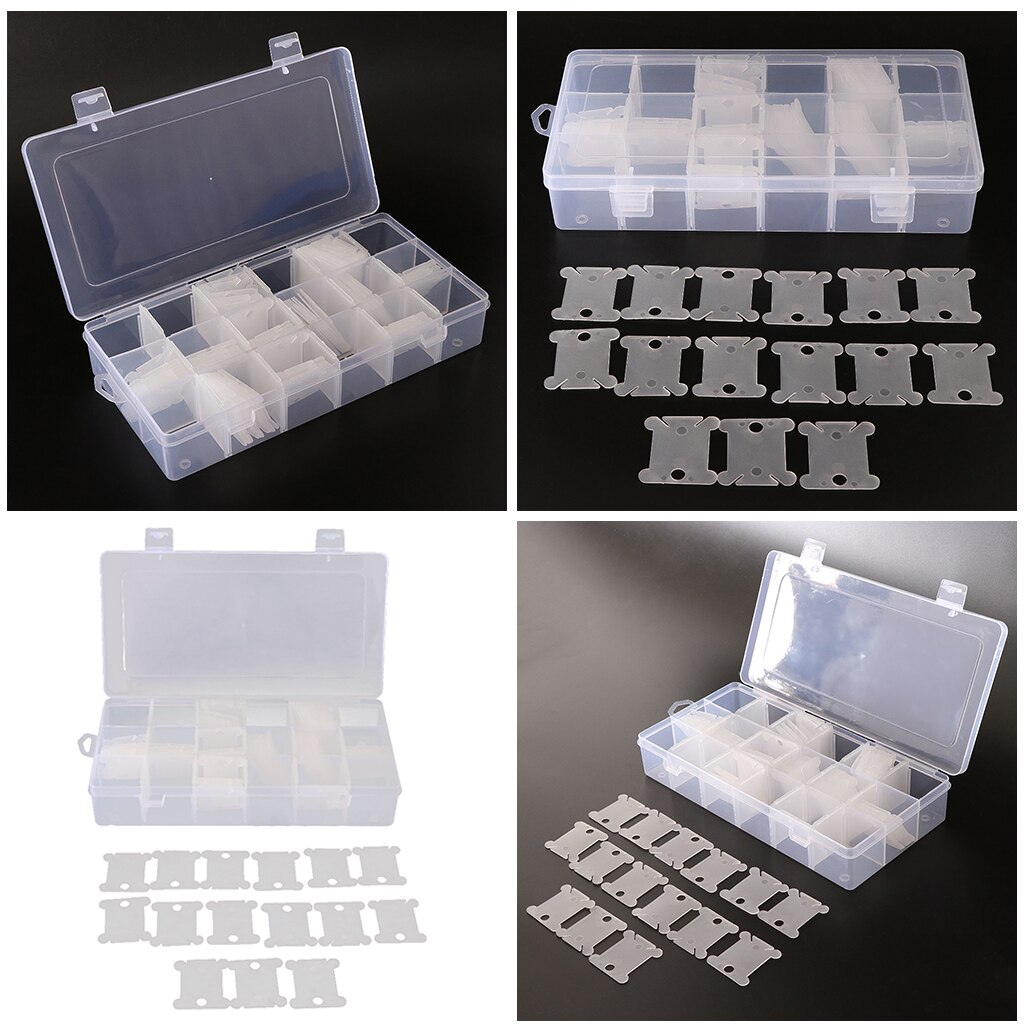 2pcs 18 Compartments Embroidery Floss Organizer Box with 240pcs Floss Bobbins for Cross Stitch Tool