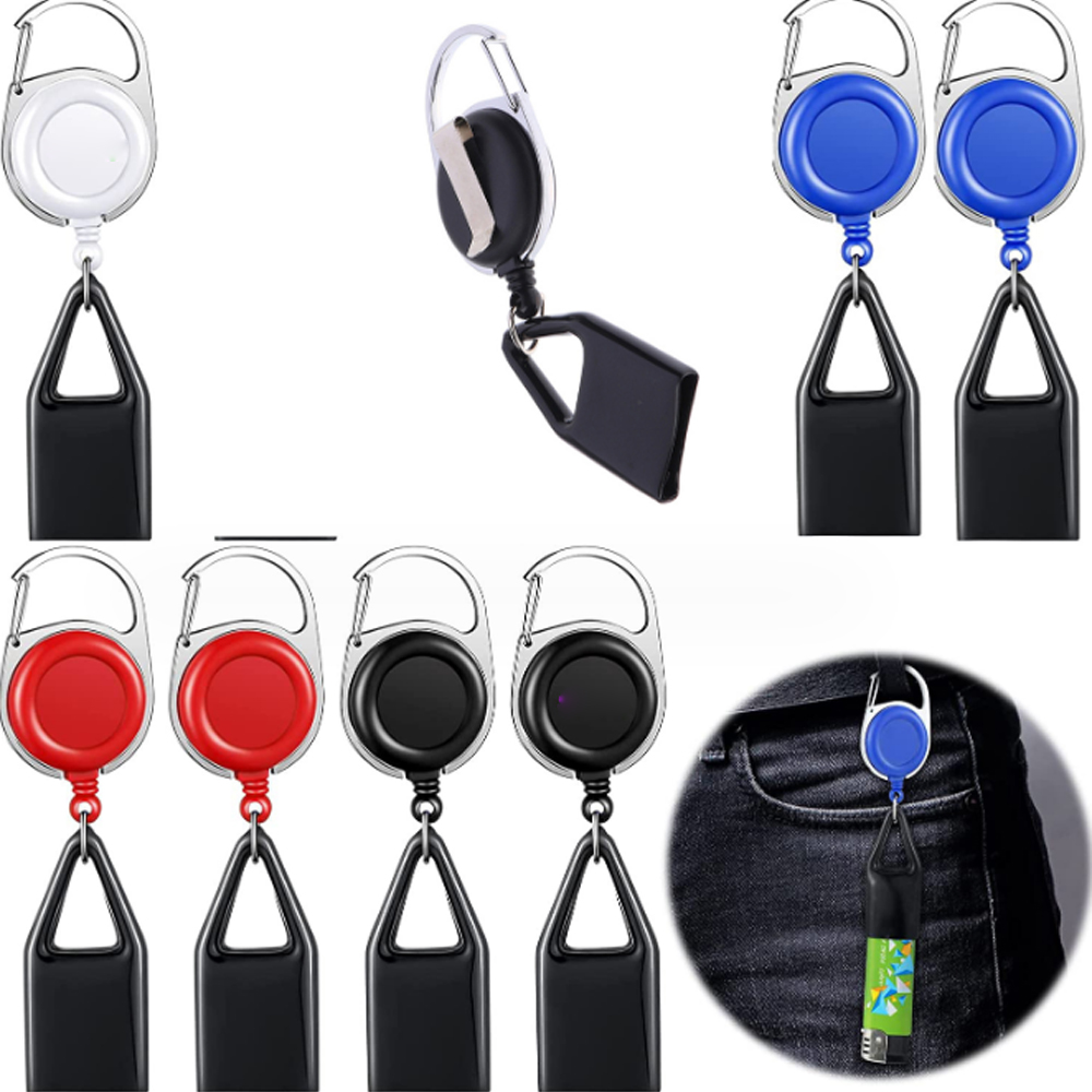 10PS Intrekbare sleutelhanger Aansteker te trekken gesp Sleutelhanger Outdoor Anti-verloren Anti-diefstal Draadkabel Gesp Snelle levering Groothandelaren