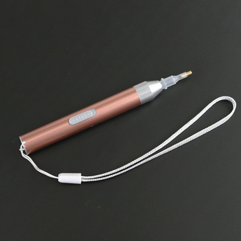 Stylo de peinture de diamant de LED, ensemble de matrice de points de diamant d'alliage d'aluminium, stylo de point avec la lumière, 5 bouts de stylo, pour la papeterie de de fille