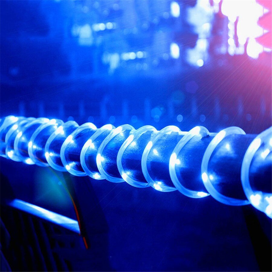100/200 LED corde solaire Tube chaîne lumière extérieure jardin solaire fil de cuivre fée lumière pour bricolage arbre jardin pelouse fête décor: Blue / 7M 50LEDS