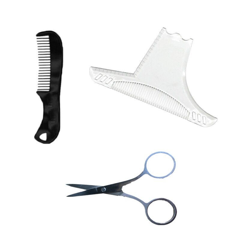 Værktøj til bearbejdning af skægformning til skabelonvejledning til barbering eller stencil med enhver barberkniv