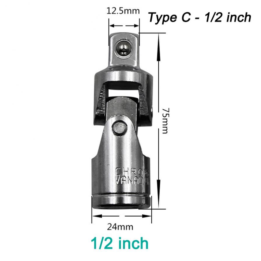 Wrench Sleeve 360 Degree Socket Wrench Joint Swivel Knuckle Joint Air Impact Wobble Socket Adapter Hand Tool 1/2 3/8 1/4: 1-2 inch 