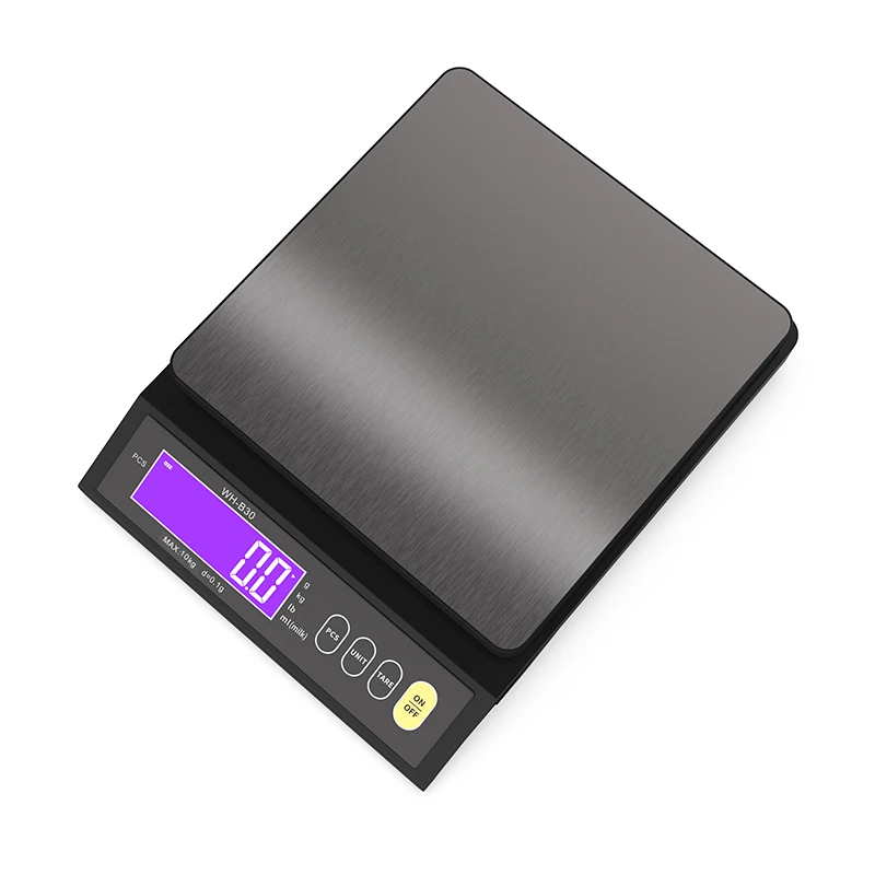 5kg/10kg oppladbare kjøkkenvekter, helt vanntett lcd-skjerm, elektronisk vekt i rustfritt stål, husholdningsvekt, bakeverktøy