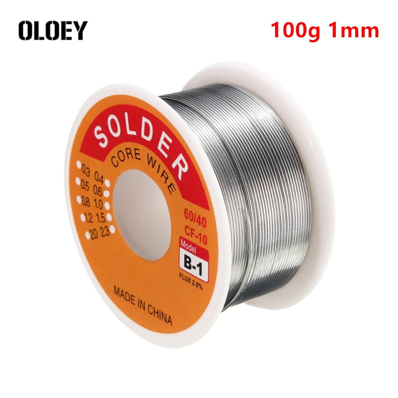 100G 1 Mm 60% Tin 40% Lood Rosin Core Solderen Soldeerbout Draad 2% Flux Reel Buis 60/40 Tin solderen Wire Accessoires Deel