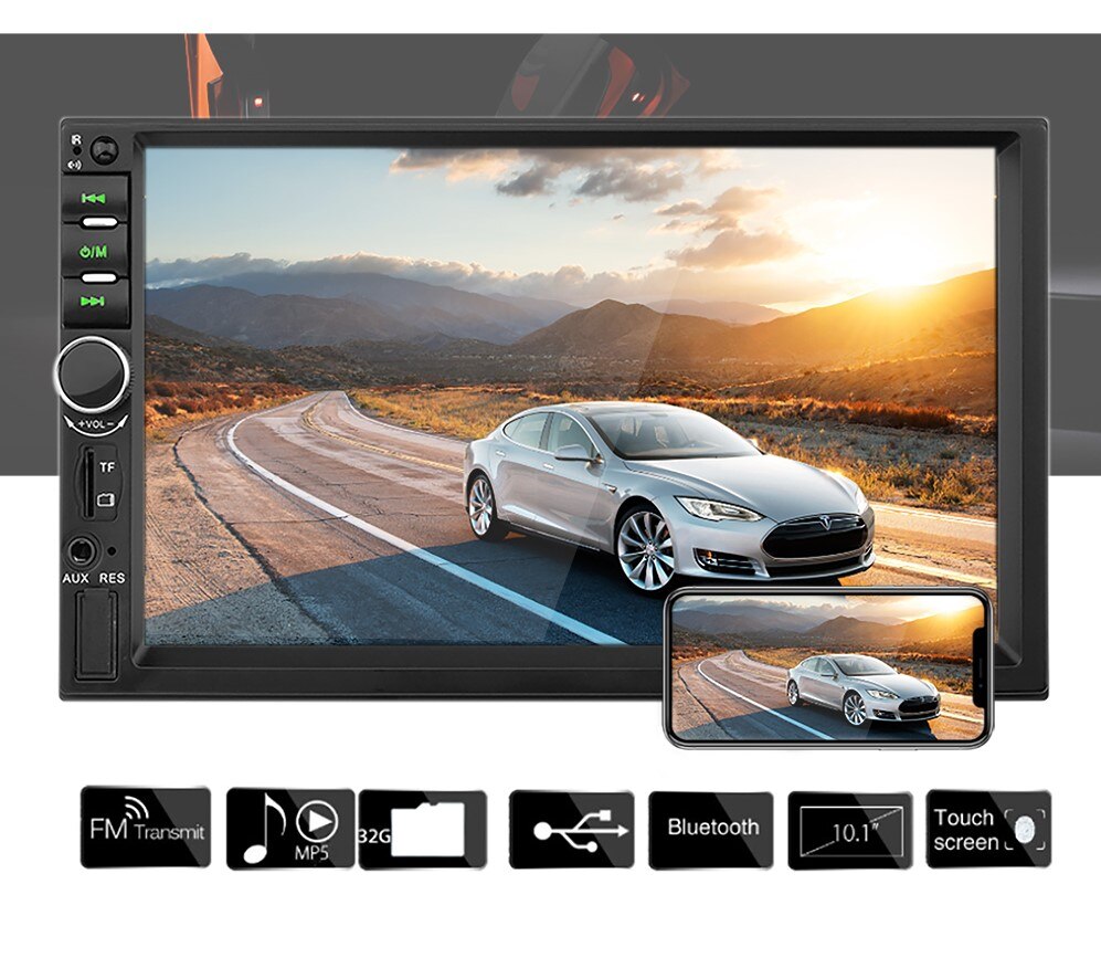 2Din automatic HD video player touch screen 7 inch multimedia player MP5 USB FM support Android car radio Bluetooth stereo