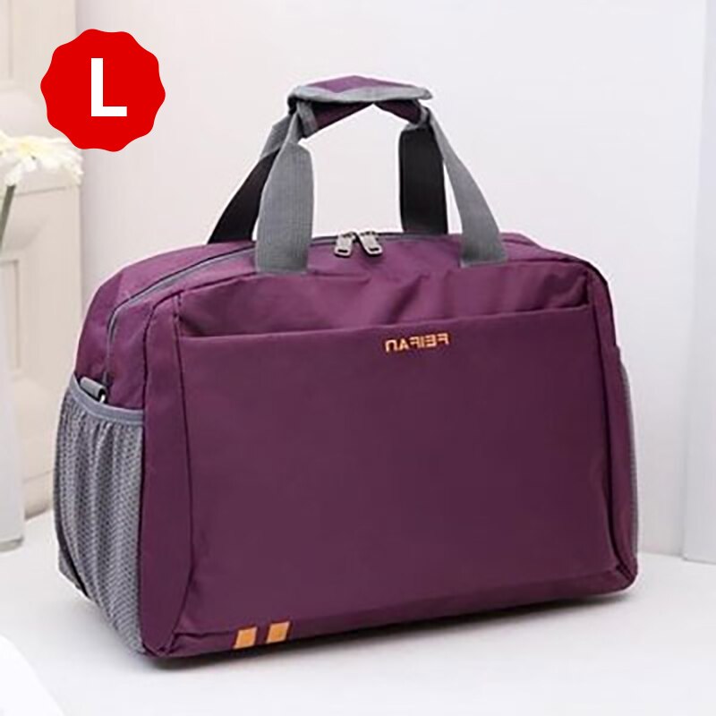 Scione Klassieke Reizen Zakelijke Handtas Mannen Waterdichte Cabine Bagage Tote Koffer Vrouwen Grote Casual Sport Weekend Schoudertas: Purple L