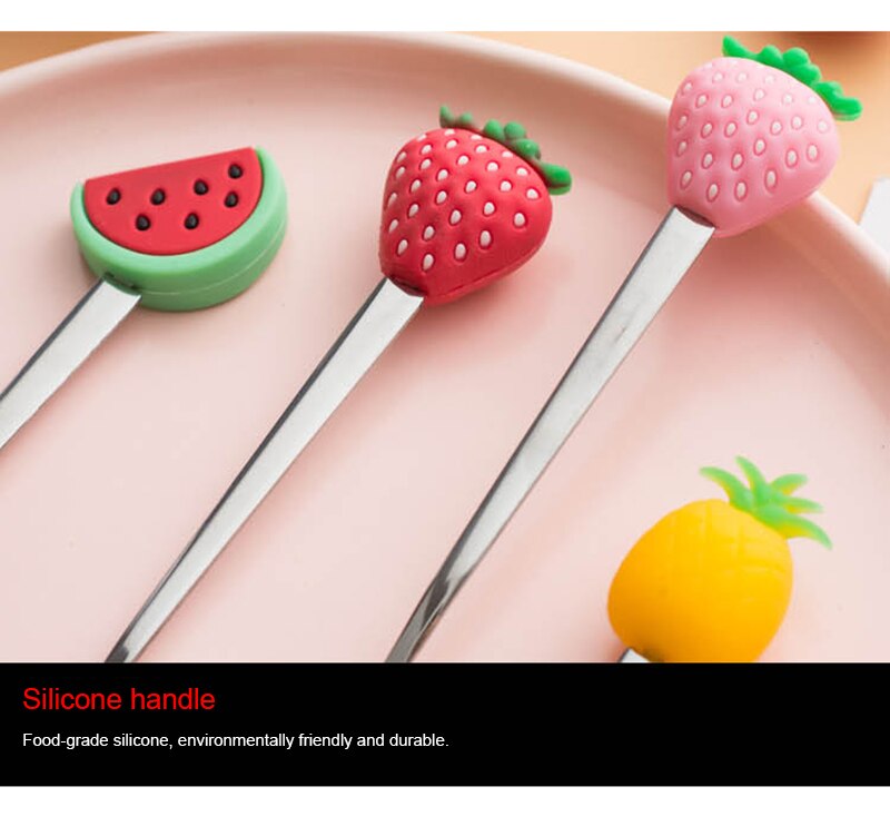 Fourchette à fruits en forme de Fruit mignon Mini dessin animé enfants Snack gâteau Dessert nourriture fruits bonbons thé cuillère Bento déjeuners décor de fête