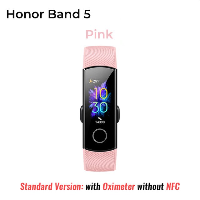 In Voorraad Originele Huawei Honor Band 5 Smart Polsband Bloed Zuurstof Kleur Touch Screen Zwemmen Monitor Hartslag tracker: Standard Pink