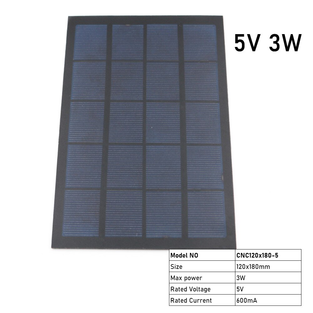 5V 2W 3W 4W 7W Output USB Charger USB Female Port Solar Cell Outdoor 5V Charge Regulators Solar Panel Battery