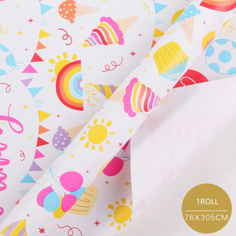76X305Cm Inpakpapier Geschenkdoos Artware Verpakking Materiaal Kinderen Verjaardag Voor Festival Partywrapping Decor Supplies