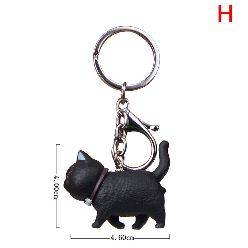 Porte-clés chat de dessin animé mignon, pendentif, chaton, tête secouée, sac de voiture, bijoux créatifs, à la , 10.5cm, 1 pièce: H