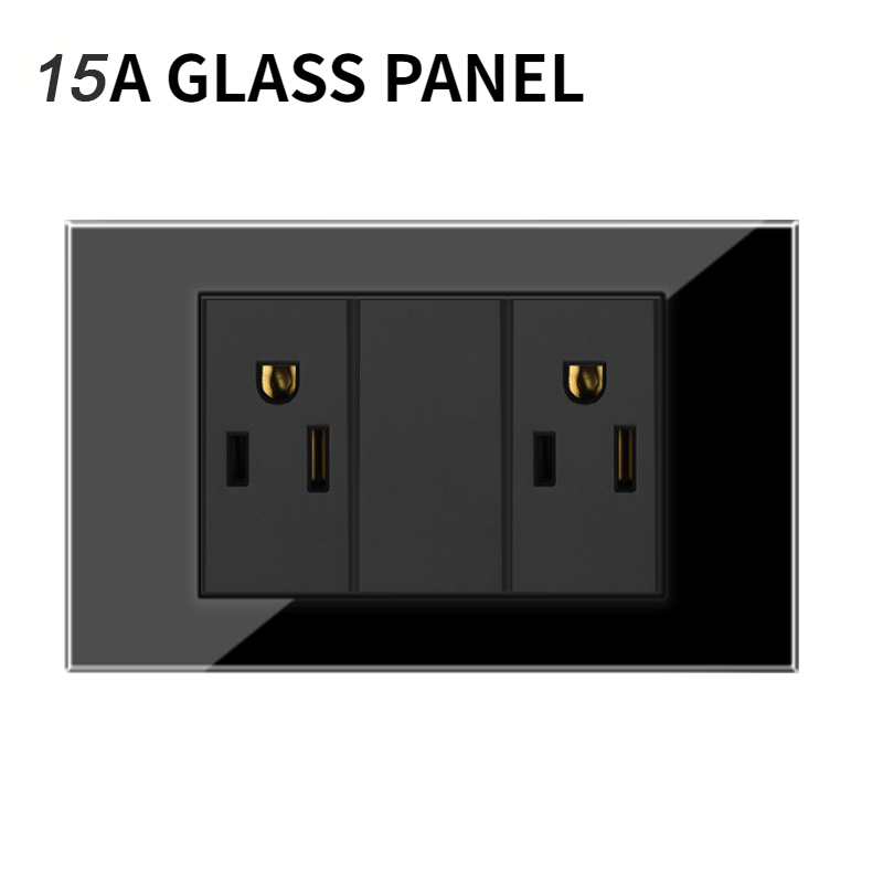 US Power Wall USB Socket Type C Light Switch Double Pole Plastic&Glass Panel Outlet Plate Home Office Electrical Plug Appliances: SKY BLUE