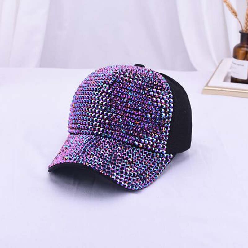 XEONGKVI-casquette de Baseball | Éblouissement coréen, couleur du travail manuel, tarière, casquette de Baseball, printemps automne, Snapback, chapeaux en maille de coton pour femmes: NO1 black purple