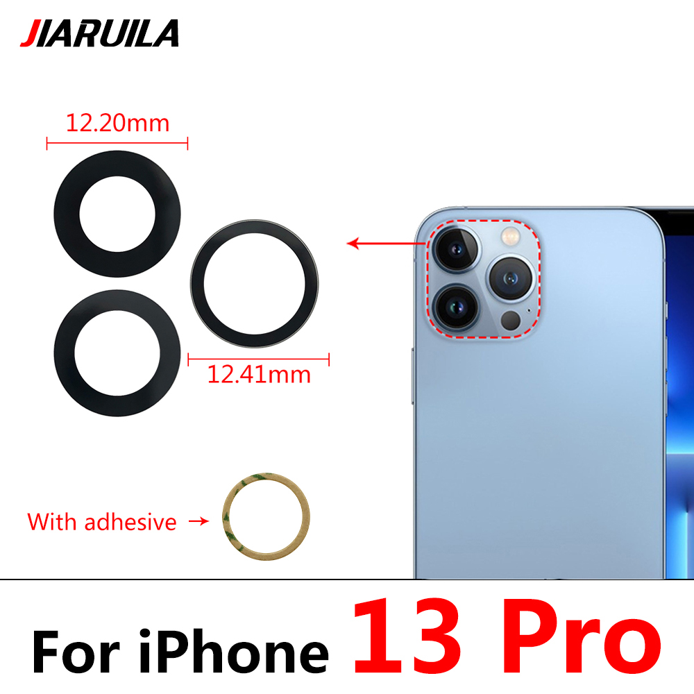 Nuovo obiettivo di vetro della fotocamera posteriore posteriore originale per iPhone 13 Pro Max Mini con parti di ricambio adesive adesive: For Iphone 13 Pro