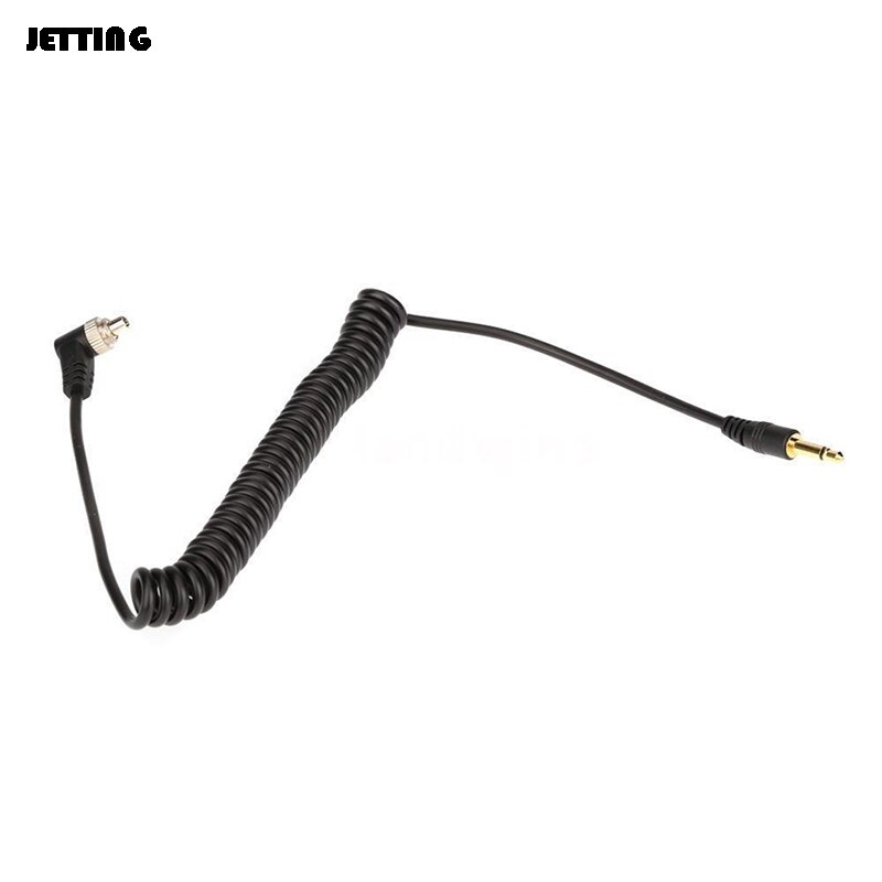 Til trigger studie lys kamera blitz tilbehør 3.5mm til han pc flash sync kabel skrue lås