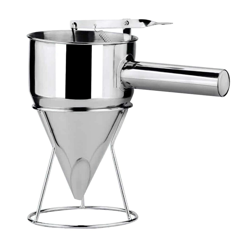 Distributeur de pâte à gâteaux en acier inoxydable beignet entonnoir fabricant de crêpes support d'aide poignée à ressort SCVD889