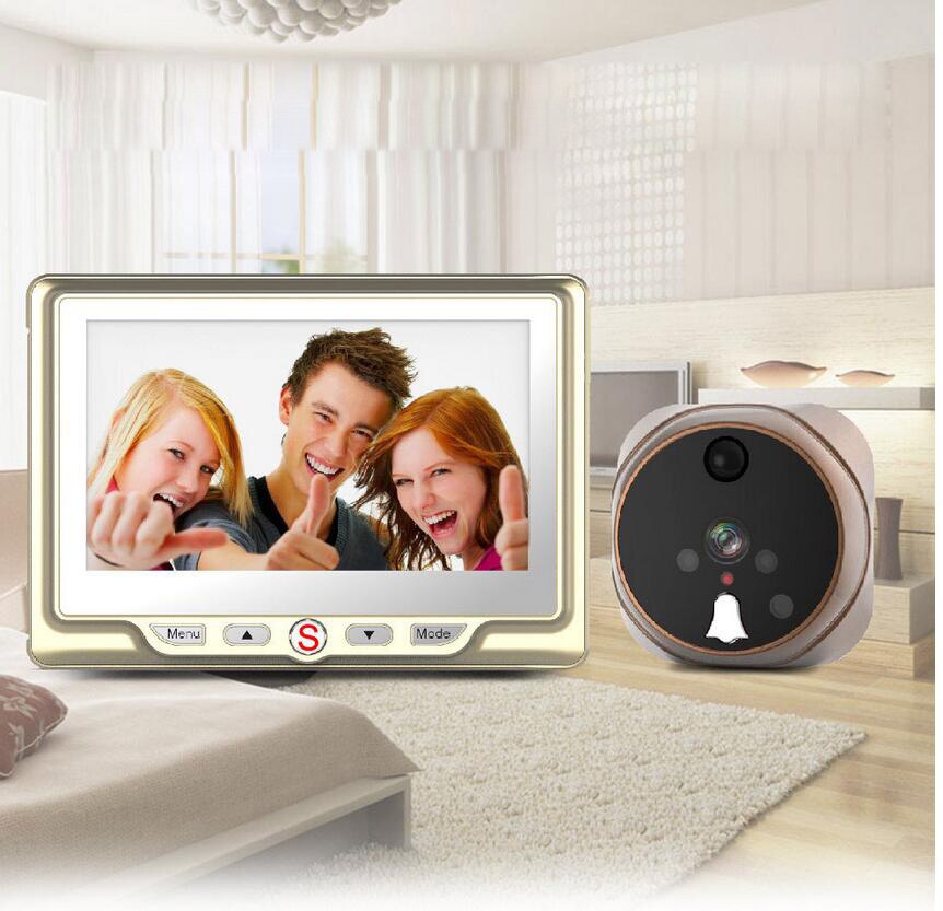 4.3 tommer kighul dørfremviser kamera øje video intercom support tf kort nattesyn sikkerhed i hjemmet