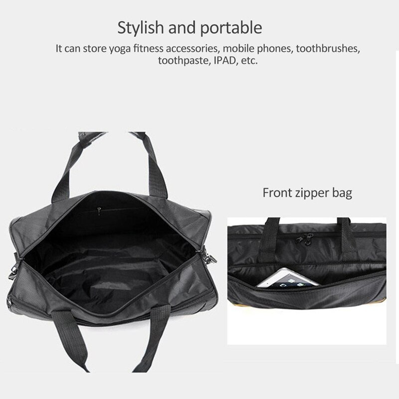 Utendørs sport trening treningsstudio bagger Fitness reise utendørs sport bag håndvesker skulder tørre våte sko til kvinner menn-svart+hvitt