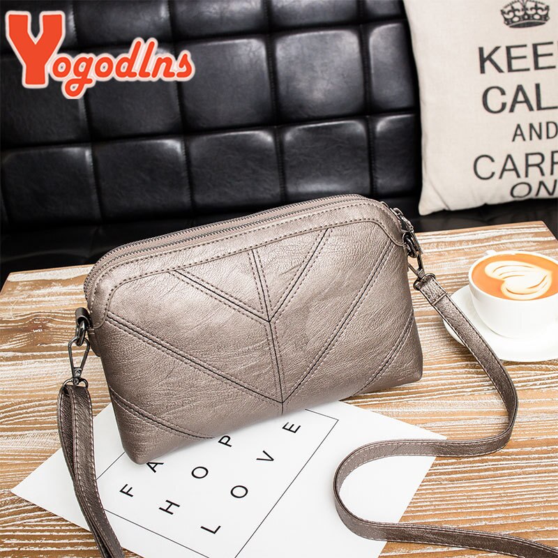 Yogodlns – sac à main tendance en cuir Pu pour femmes, sacoche à bandoulière Simple avec fermeture éclair