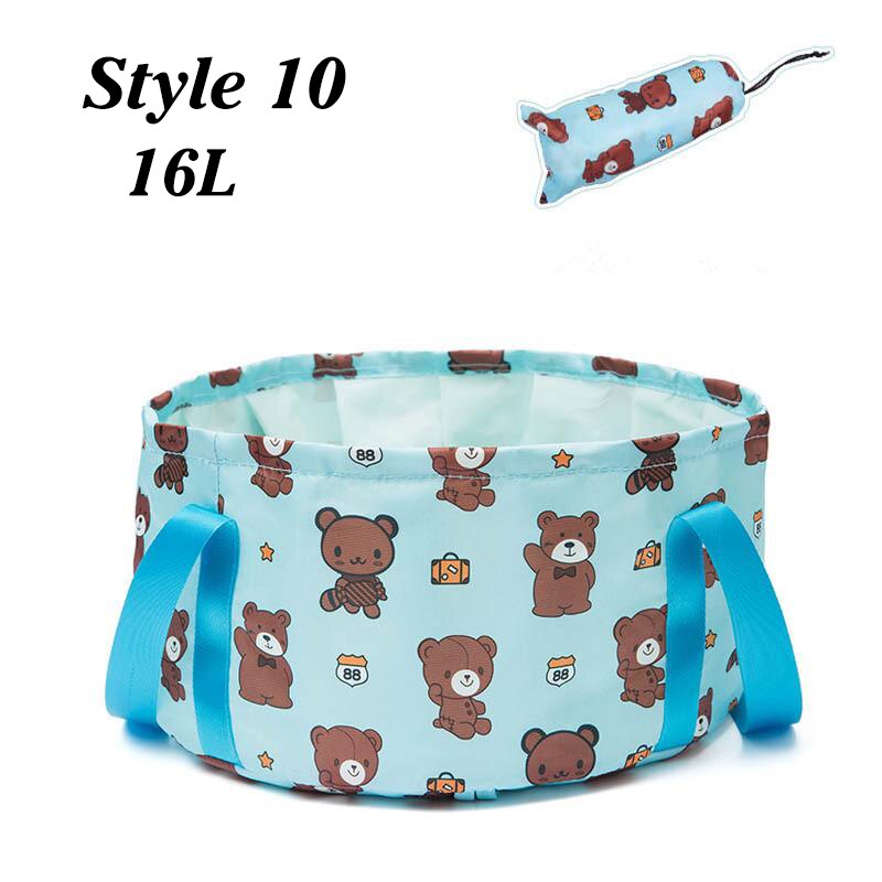 Składana umywalka podróżna umywalka kempingowa wiadro wędkarstwo składana umywalka kąpiel stóp zlew koszyk na pranie Spa kąpiel stóp wiadro do kąpieli: Styke 10