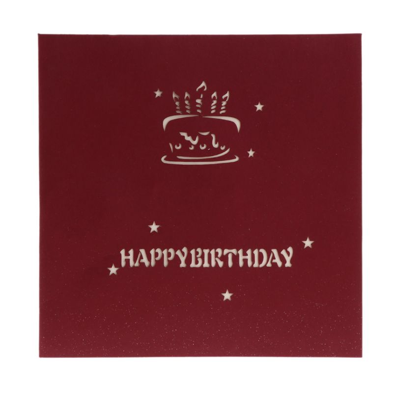 3d pop up cartão feliz aniversário bolo música led cartão com envelope novo