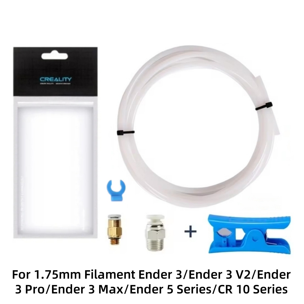 Tube d'imprimante 3D Creality officiel, mises à niveau de tubes en téflon en PTFE pour imprimante 3D pour séries Ender 3/3 V2/ 3 Pro/3 Max/5/CR 10: WHITE