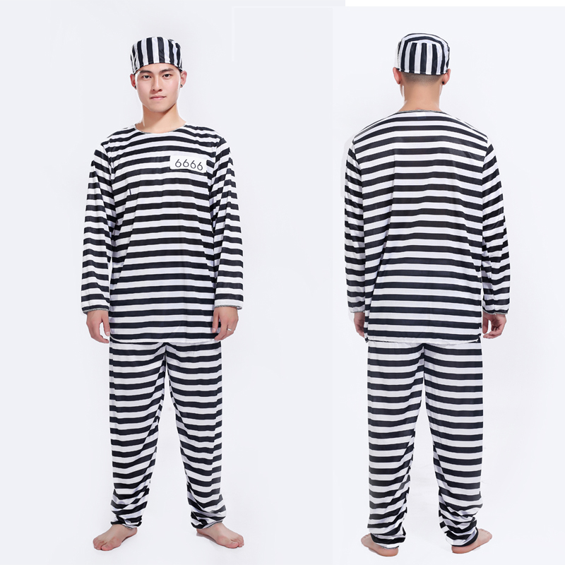 Halloween costume bloody prisoner clothes adult male prison uniform violence female child prisoners serving prison uniform